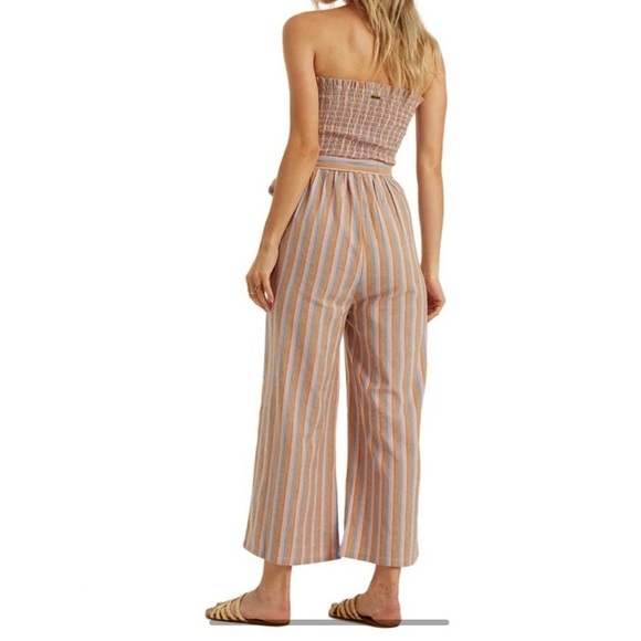 Billabong Multi Color Forward Feelings Smocked Spaghetti Strap Belted Jumpsuit L - Picture 17 of 17